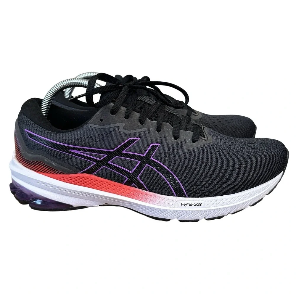Asics GT-1000 Running Shoes Womens 11 FlyteFoam GEL Lite Truss Black Purple Red